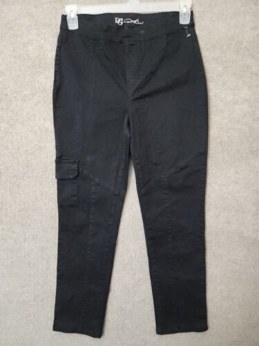 Primary image for Diane Gilman DG2 Pull On Cargo Chino Pants Womens S Black Cotton Stretch NEW