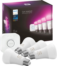 Philips - Hue 75W A19 Smart LED Starter Kit - White and Color Ambiance - £243.00 GBP
