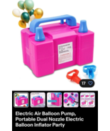 Balloon Pump Electric Portable Party Dual Nozzle Balloon Air Inflator Bl... - $186.17 MXN