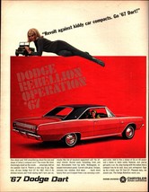 1967 Dodge Dart Print Ad. &quot;Revolt Against Kiddy Car Compacts.&quot; SEXY WOME... - $24.11