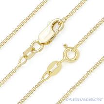 1.1mm Round Box Link .925 Sterling Silver 14k Yellow Gold-Plated Chain N... - $12.95+