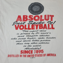 Vintage Absolut Vodka Volleyball Just Spike It T Shirt Fruit of the Loom... - £38.83 GBP