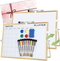 White Board, Dry Erase Calendar 16&quot;x12&quot; Magnetic Desktop Whiteboard with Stand, - £11.65 GBP