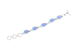 925 Plata de Ley Rosa Kunzitei Piedra Preciosa Hecho a Mano Hermoso Pulsera BS - £61.45 GBP