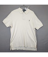 Vtg Polo by Ralph Lauren Men&#39;s L Beige Polo Shirt Gold Pony Logo Y2K Pre... - $20.00