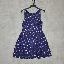 City Studio Womens Blue White Cat Print Sleeveless A-Line Dress Size 7 - £14.85 GBP