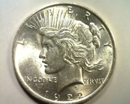 1922 Die Gouge In Rays Peace Silver Dollar Choice About Uncirculated++ Ch. Au++ - $98.00