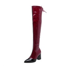 Fashion Over the Knee Boots Women Sexy High Heel Thigh high Boots Patent leather - £55.46 GBP