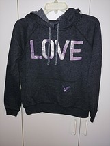 AMERICAN EAGLE OUTFITTERS LADIES GRAY HOODIE-S-FLEECE INSIDE-GENTLY WORN... - £5.34 GBP