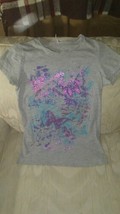 Rave Max M Teens T Shirt Gray 100% Cotton Butterflies Metallic Blue Pink Purple - £12.44 GBP