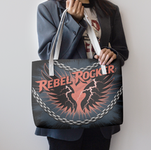 *Rebel Rocker Red Wings | Leather Shoulder Tote Bag | Free Ship - $43.00