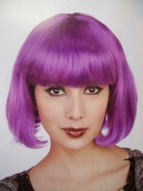 Short Purple Bob Costume Wig w/ Bangs Hit Girl Mindy Macready Comic Con Kick Ass - £10.93 GBP