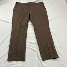NWT IZOD Mens Chino Pants Brown Flat Front Straight Leg Slash Pockets 38x30 - $24.75