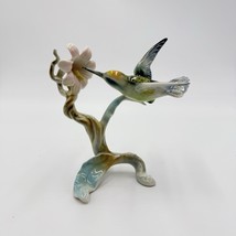 Antique Alka Kaiser Bochmann Hummingbird at Flower Blossom Glossy Figuri... - $2,056.26 MXN