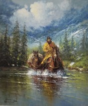 Early Spring Crossing, Limited Edition Print by G Harvey Cowboy Mountains - £284.18 GBP