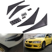 4X Carbon Fiber Style Front Bumper Lip Splitter Fins Spoiler Canards Universal - £10.92 GBP