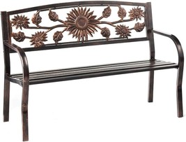 With A Detailed Decorative Back Design Featuring Copper-Colored Flowers And - £155.81 GBP