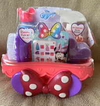 Disney Junior Minnie Mouse Pretend Play Cleaning Caddy Set w/Handle 6pcs NEW - £14.87 GBP
