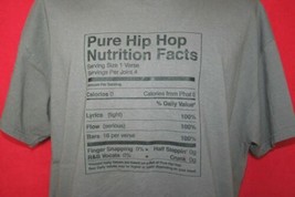PURE HIP HOP NUTRITION FACTS Crew Neck Gray T-SHIRT XL Rap - $13.84