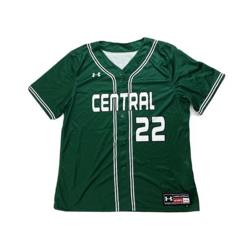 Primary image for Under Armour Central Tigers Baseball Henley SS Jersey Boy's L XXL Green
