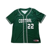 Under Armour Central Tigers Baseball Henley SS Jersey Boy&#39;s L XXL Green - $4.75