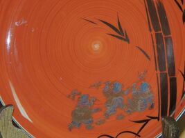 One UCGC Japan Plate 7.5&quot; Orange &amp; Gold Children Bamboo Vintage Japanese - $12.62 CAD
