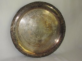 Vintage Webster Wilcox International Silver Tray 15&quot; Round Silverplate - £15.63 GBP