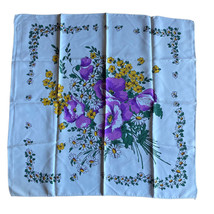 Floral Table Decor Table Cover Square 26x26” Purple White - $11.20