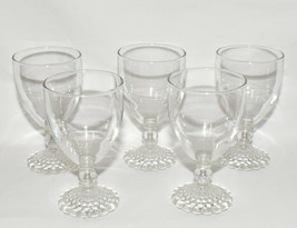 Vintage Anchor Hocking Glass Cordials 5pcs Bubble Footed Clear Glass Cordials - £19.61 GBP