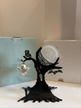 Partylite GHOSTLY TREE W/ Moon &amp; Ghost Halloween Tealight Candle Holder W/Box - £21.18 GBP