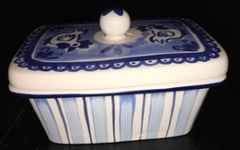 Handpainted Delft Holland Covered Dish Casserole Chickens Ceramic - £19.94 GBP