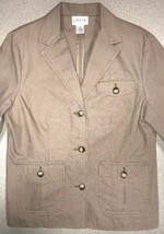 Orvis Blazer 3 Button Lightweight 100% Cotton Jacket Gray Khaki Womens S... - £23.60 GBP