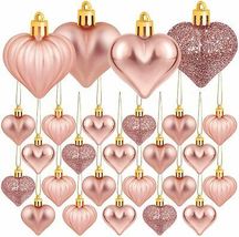 Elcoho 48 Pieces Valentines Day Heart Shaped Baubles Hanging Ornaments Valentin - £17.32 GBP