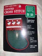 1986 DESIGNS FOR THE NEEDLE DMC Counted Cross Stitch Geese Sock New stoc... - $12.86