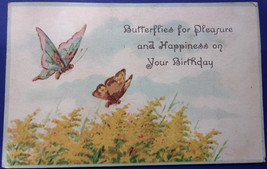 Vintage Butterflies Birthday Postcard 1900’s - £1.55 GBP