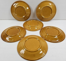 6 Coventry Castilian Bread Plates Set Vintage Granada Dark Brown Gold Dishes Lot - £29.64 GBP