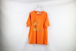 Vintage The Muppets Mens XL Faded Spell Out Beaker Short Sleeve T-Shirt Orange - £39.52 GBP