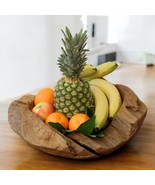 Bowl Teak Root Wood Deco Dish Teakwood Fruit Bowl 40 CM Basket Rustic - £70.79 GBP