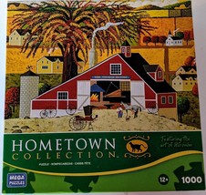 Mega Hometown Collection Heronim Chestnut Tree Farm Americana 1000 Puzzl... - $10.87