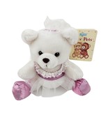 Russ Berrie Luv Pets Nuria White Teddy Bear Stuffed Animal Purple Shoes ... - £9.17 GBP