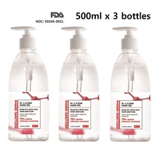 Dr.&#39;s Clean Hand Sanitizer Gel 70% Alcohol Unscented 3pcs- 1.05 lb - £12.67 GBP