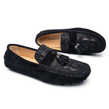 Spring New Arrival Mens Red Casual Loafer Shoes Round Toe Tassel Alligator Patte - £59.41 GBP