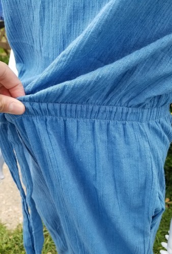 Vintage 1970s "Dutchess"Marine Baby blue wide leg romper jumpsuit nautical S\M Item image 6