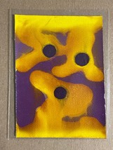 Tonito Original ACEO painting on CANVAS.Unique art.Yellow wild figure.Organic - £14.90 GBP