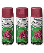 276287 Rustoleum  Glitter Spray Paint Bright Pink 10.25-oz. Lot Of 3 Cans - $98.01