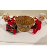 Vintage 1980 ANNALEE MR &amp; MRS SANTA with Basket - $42.56