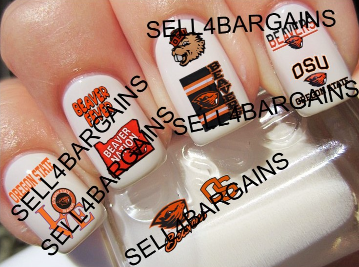 40 OREGON STATE BEAVERS Logos》10 Different Designs《Nail Art Decals