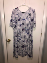 New Lbisse Floral Shift Dress Womens Plus Sz 3X ? Missing Size Tag - £12.65 GBP