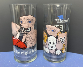 Lot of 2 ET Extra Terrestrial Glasses Pizza Hut 1982 Collectors Series Glass - £15.52 GBP