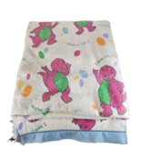 Barney the Dinosaur Bedding Blanket Twin/Full Size PBS Kids Vintage 90s ... - €33,61 EUR